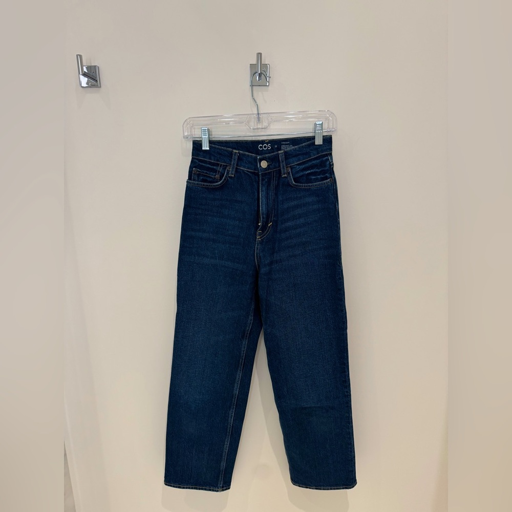 COS Indigo Straight Leg Jeans in Dark Blue